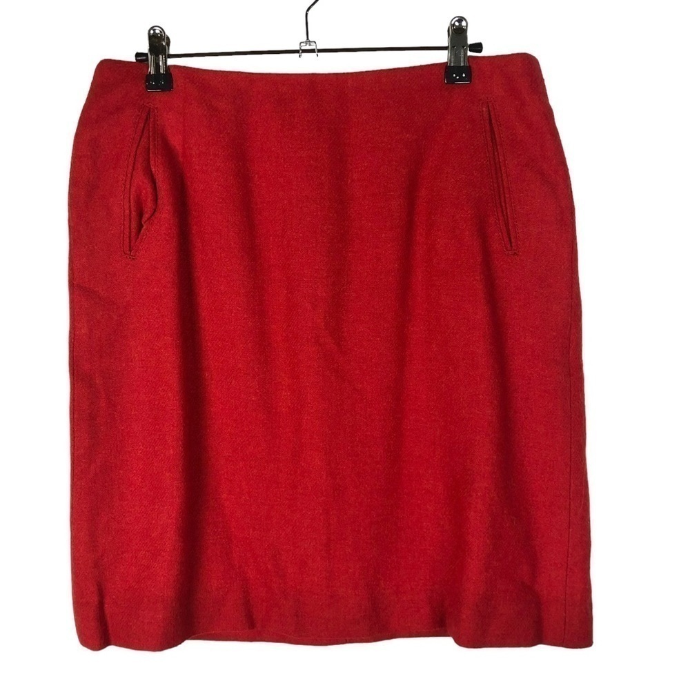 Talbots Red Wool Blend Mini Pencil Skirt 4